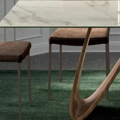 Tavolo Fisso Rettangolare con Base in Legno Made in Italy - Equatore