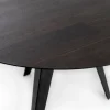 Tavolo Fisso Rotondo con Piano in Rovere Impiallacciato e Base Metallo - Ciclamino