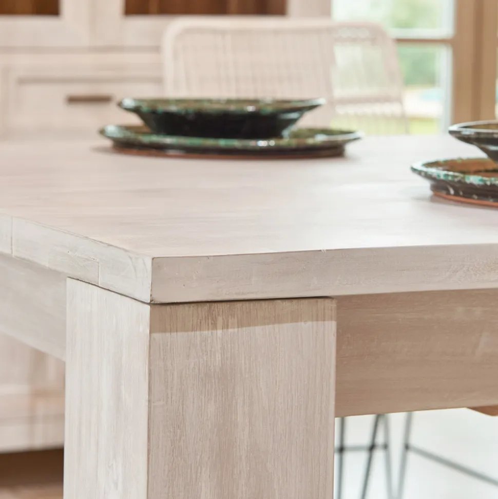 Tavolo Fisso 190x100 cm da Soggiorno Realizzato in Legno Teak Massello - Fiamminga
