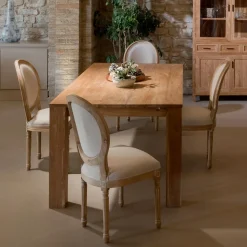 Tavolo Fisso 190x100 cm da Soggiorno Realizzato in Legno Teak Massello - Fiamminga