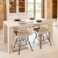 Tavolo Fisso 190x100 cm da Soggiorno Realizzato in Legno Teak Massello - Fiamminga