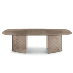 Tavolo Fisso 240x120 cm in Vetro Rigato Trasparente Made in Italy - Varo