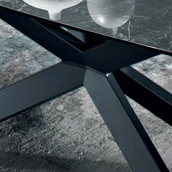 Tavolo in Ceramica Nero Greco Lucido Made in Italy - Grotta