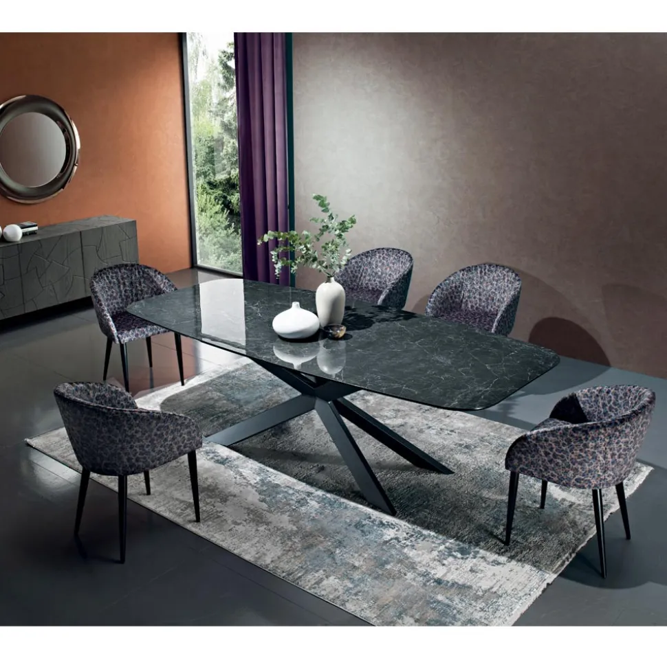 Tavolo in Ceramica Nero Greco Lucido Made in Italy - Grotta