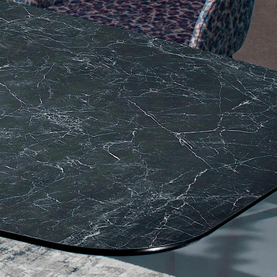 Tavolo in Ceramica Nero Greco Lucido Made in Italy - Grotta