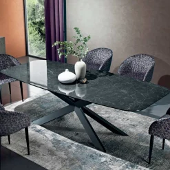 Tavolo in Ceramica Nero Greco Lucido Made in Italy - Grotta