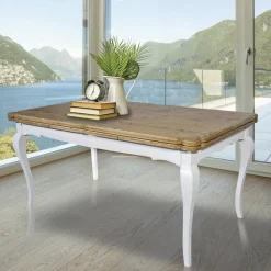 Tavolo Indoor Allungabile in Abete con Angoli Sagomati Made in Italy – Faramir