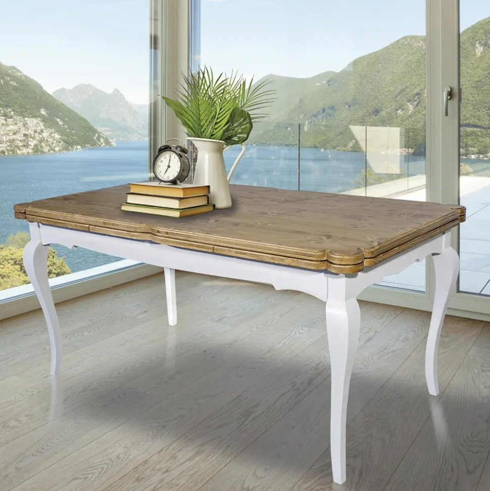 Tavolo Indoor Allungabile in Abete con Angoli Sagomati Made in Italy – Faramir