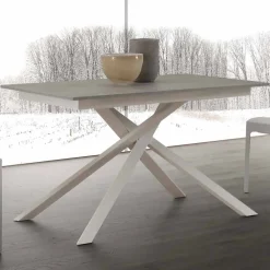 Tavolo in legno allungabile fino a 190 cm con base incrociata Lecce