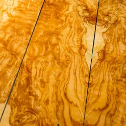 Tavolo in legno di olivo e vetro forma quadrata Portofino