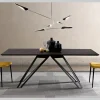 Tavolo in Legno Impiallacciato Frassino Carbone e Metallo Made in Italy - Meluso