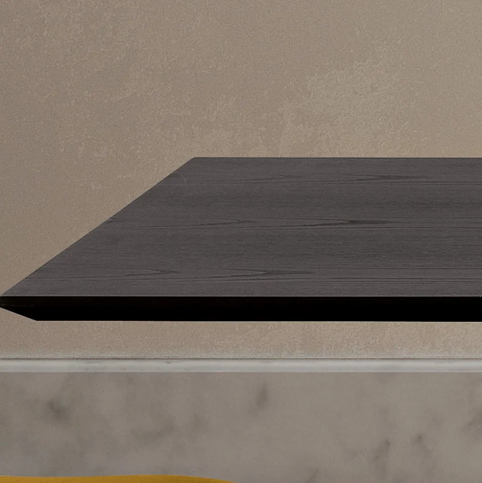 Tavolo in Legno Impiallacciato Frassino Carbone e Metallo Made in Italy - Meluso