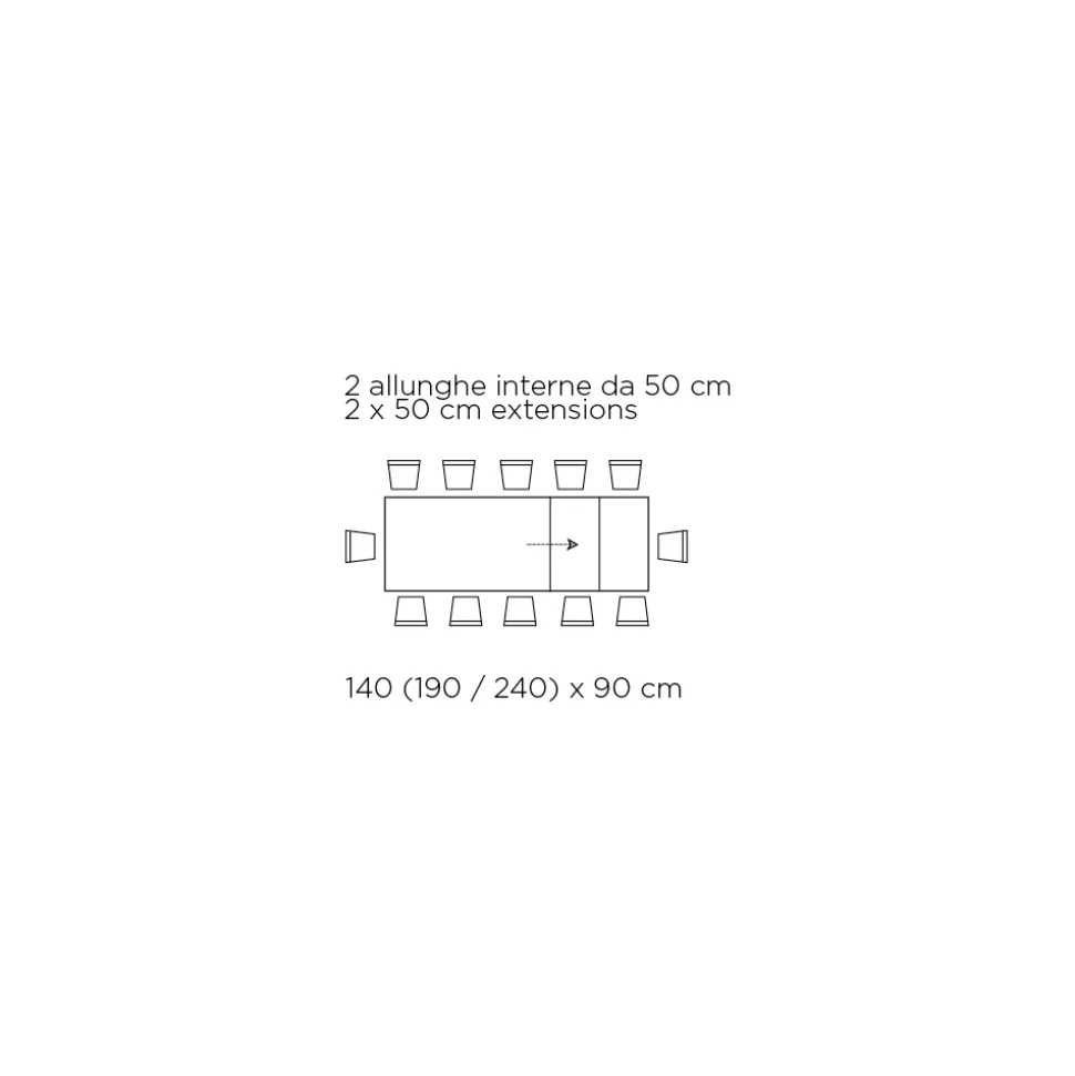 Tavolo in Legno Impiallacciato Allungabile fino a 325 cm Made in Italy – Settanta
