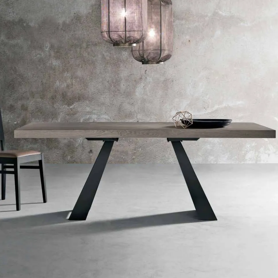 Tavolo in Legno Rovere Nodato Moderno Made in Italy - Zerba