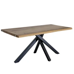 Tavolo in Rovere Nodato con Base in Metallo Made in Italy - Sebastiano