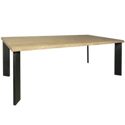 Tavolo in Rovere Nodato Massellato e Gambe in Metallo Made in Italy - Vicente