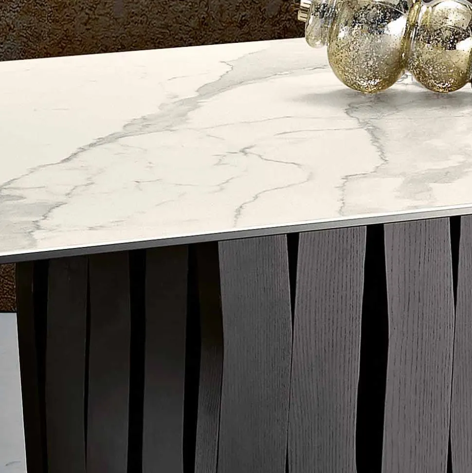 Tavolo in vetroceramica di moderno design fatto in Italia, Egisto