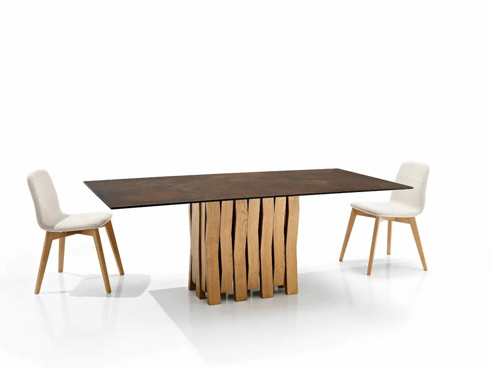 Tavolo in vetroceramica di moderno design fatto in Italia, Egisto