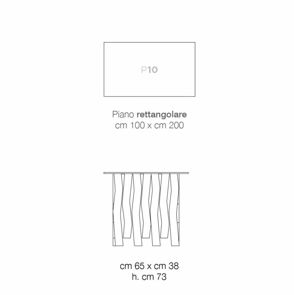 Tavolo in vetroceramica di moderno design fatto in Italia, Egisto