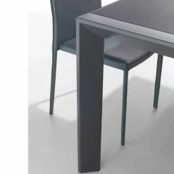 Tavolo in vetro temperato allungabile con mono allunga a libro Phoenix