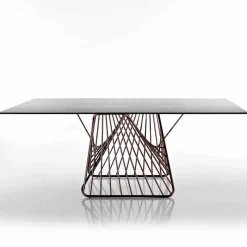 Tavolo in vetro temperato di design moderno fatto in Italia, Mitia