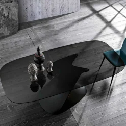 Tavolo in vetro temperato di moderno design prodotto in Italia, Clark