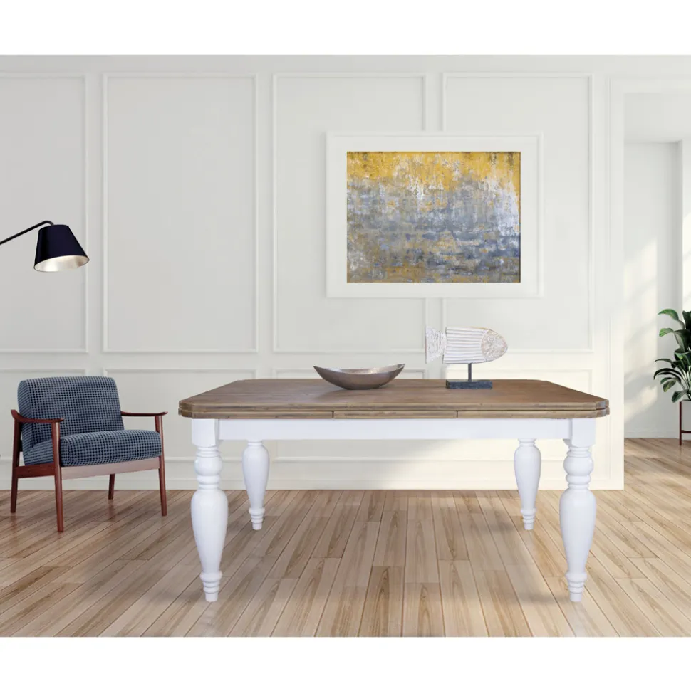 Tavolo Living Allungabile in Rovere con Angoli Sagomati Made in Italy – Rafael