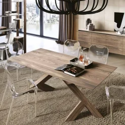 Tavolo Living in Massello Vero di Noce Nodato Made in Italy – Boromir