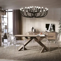 Tavolo Living in Massello Vero di Noce Nodato Made in Italy – Boromir