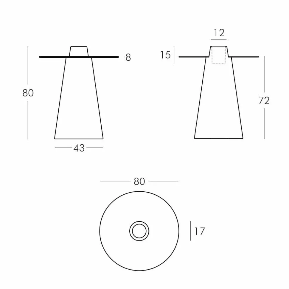 Tavolo luminoso design moderno Slide Peak H80 cm in polietilene vetro