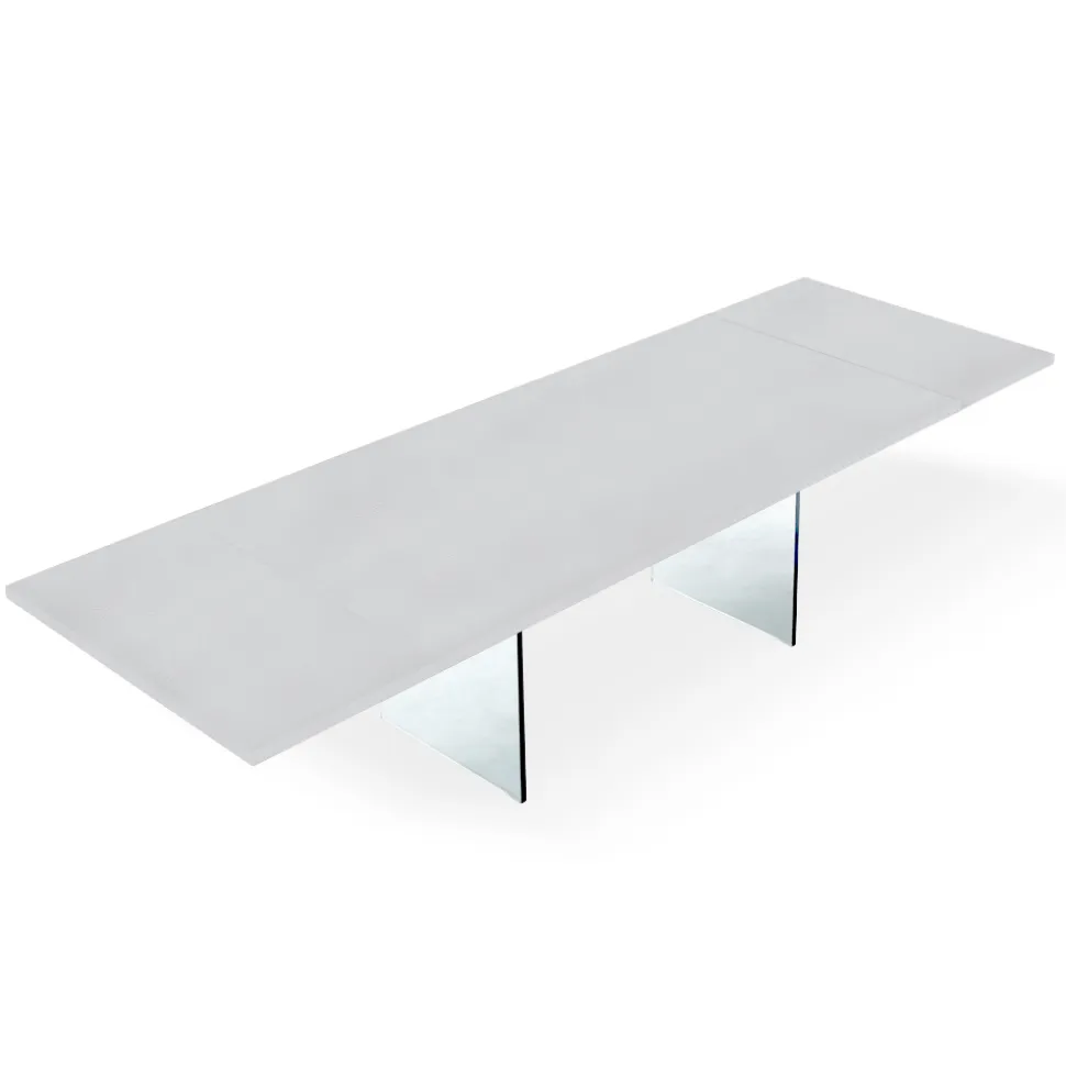 Tavolo Moderno Allungabile a 300 cm in Laminato e Vetro Made in Italy – Strappo
