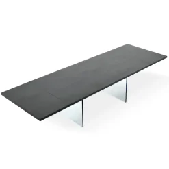 Tavolo Moderno Allungabile a 300 cm in Laminato e Vetro Made in Italy – Strappo