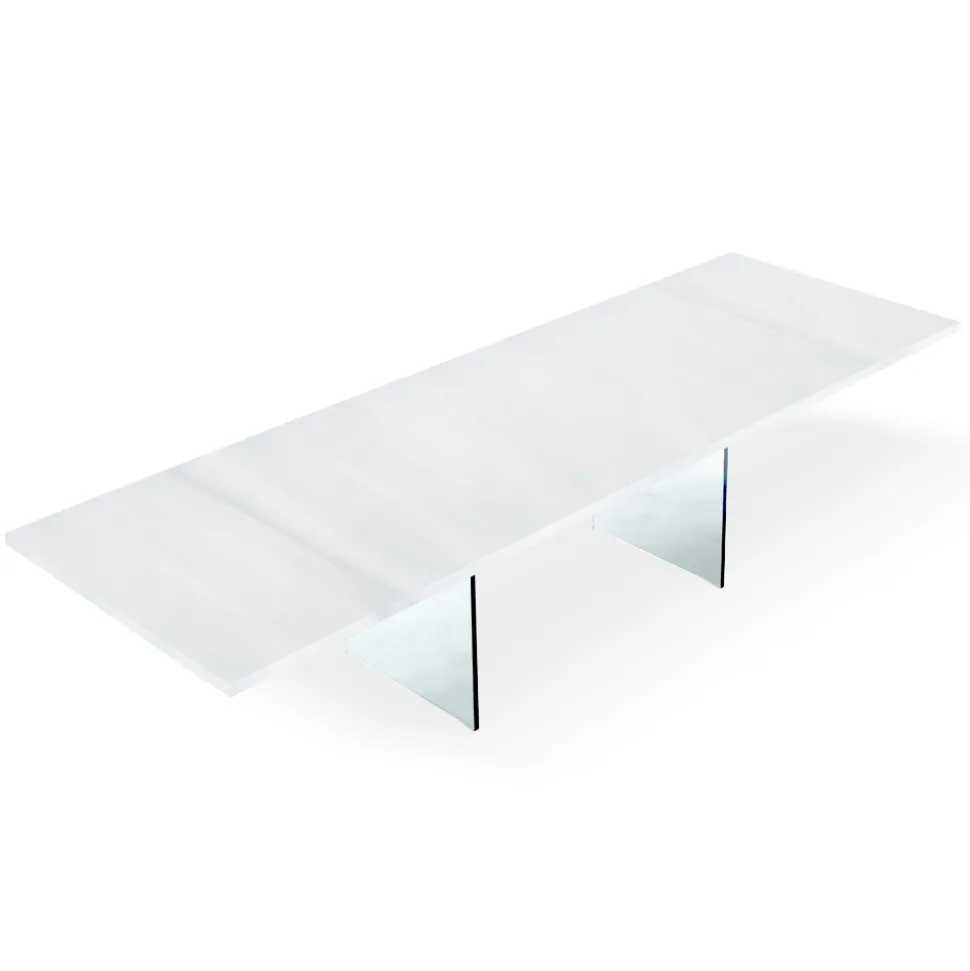 Tavolo Moderno Allungabile a 300 cm in Laminato e Vetro Made in Italy – Strappo