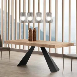 Tavolo Moderno Allungabile Fino a 260/280 cm in Legno e Metallo - Teramo