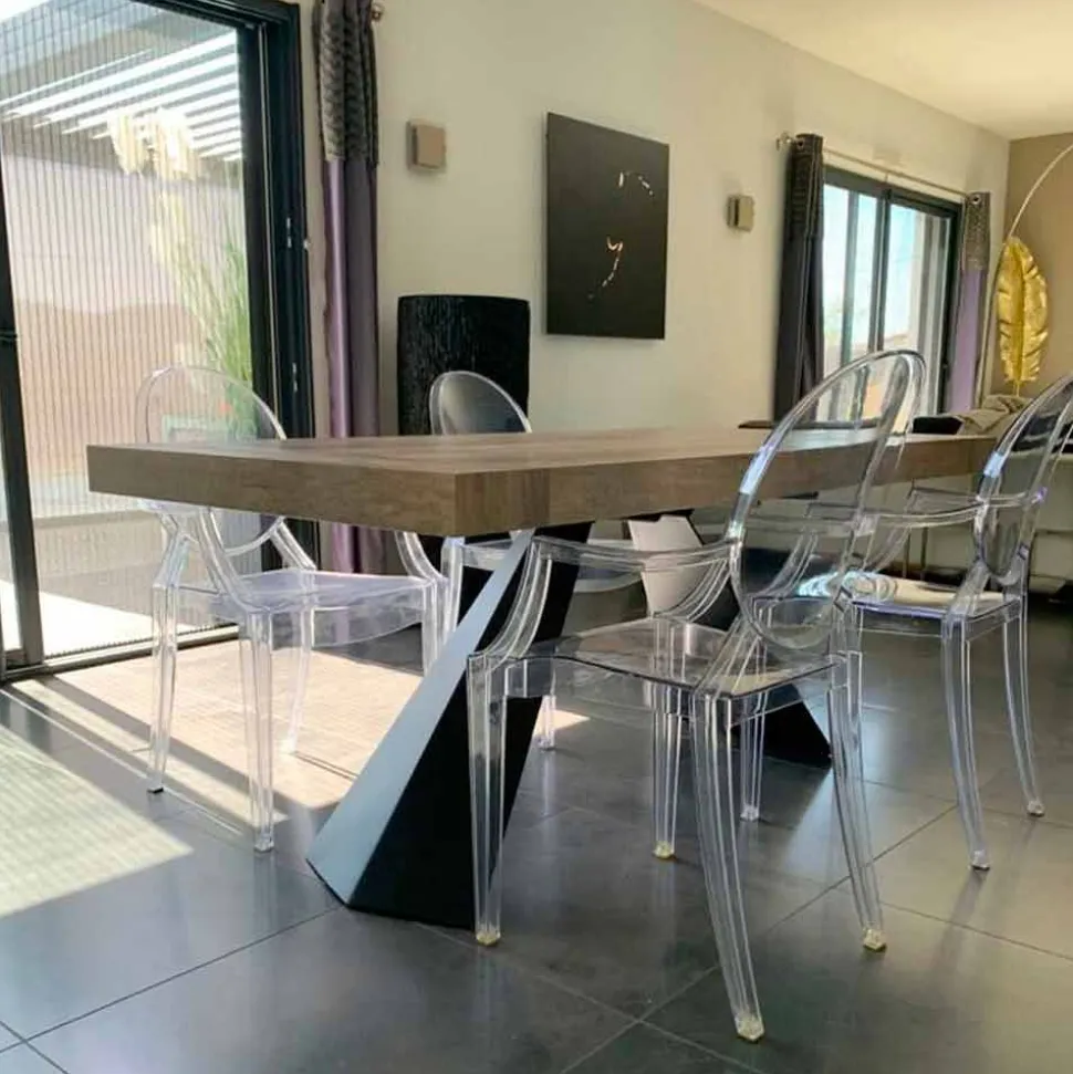 Tavolo Moderno Allungabile Fino a 260/280 cm in Legno e Metallo - Teramo