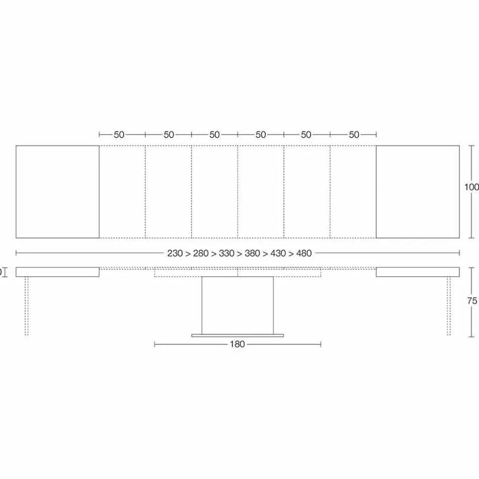 Tavolo Moderno Allungabile Fino a 480 cm in Legno Made in Italy - Michael