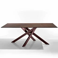 Tavolo moderno in vetroceramica e metallo made in Italy, Dionigi