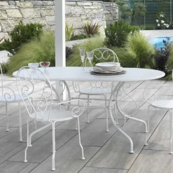 Tavolo Ovale da Giardino Realizzato Interamente in Metallo - Archivio
