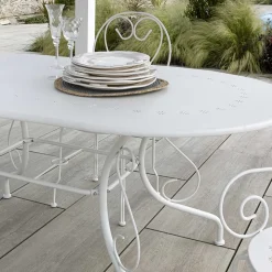 Tavolo Ovale da Giardino Realizzato Interamente in Metallo - Archivio