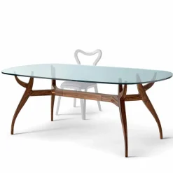 Tavolo ovale da pranzo in legno design moderno, L197xP109 cm, Fraco