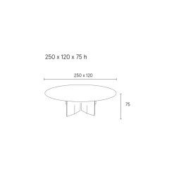 Tavolo Ovale da Pranzo in Multistrato Impiallacciato in Frassino - Capricorno