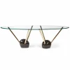 Tavolo ovale di design con piano in vetro 100% Made in Italy Zoe