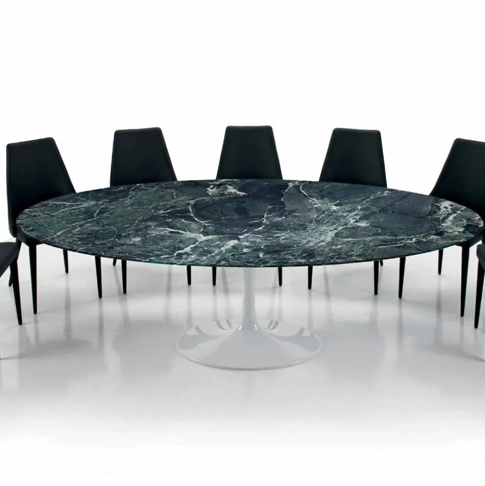 Tavolo Ovale Moderno in Marmo Carrara o Nero Marquinia Made in Italy – Dollars