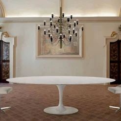 Tavolo Ovale Moderno in Marmo Carrara o Nero Marquinia Made in Italy – Dollars
