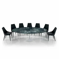 Tavolo Ovale Moderno in Marmo Carrara o Nero Marquinia Made in Italy – Dollars