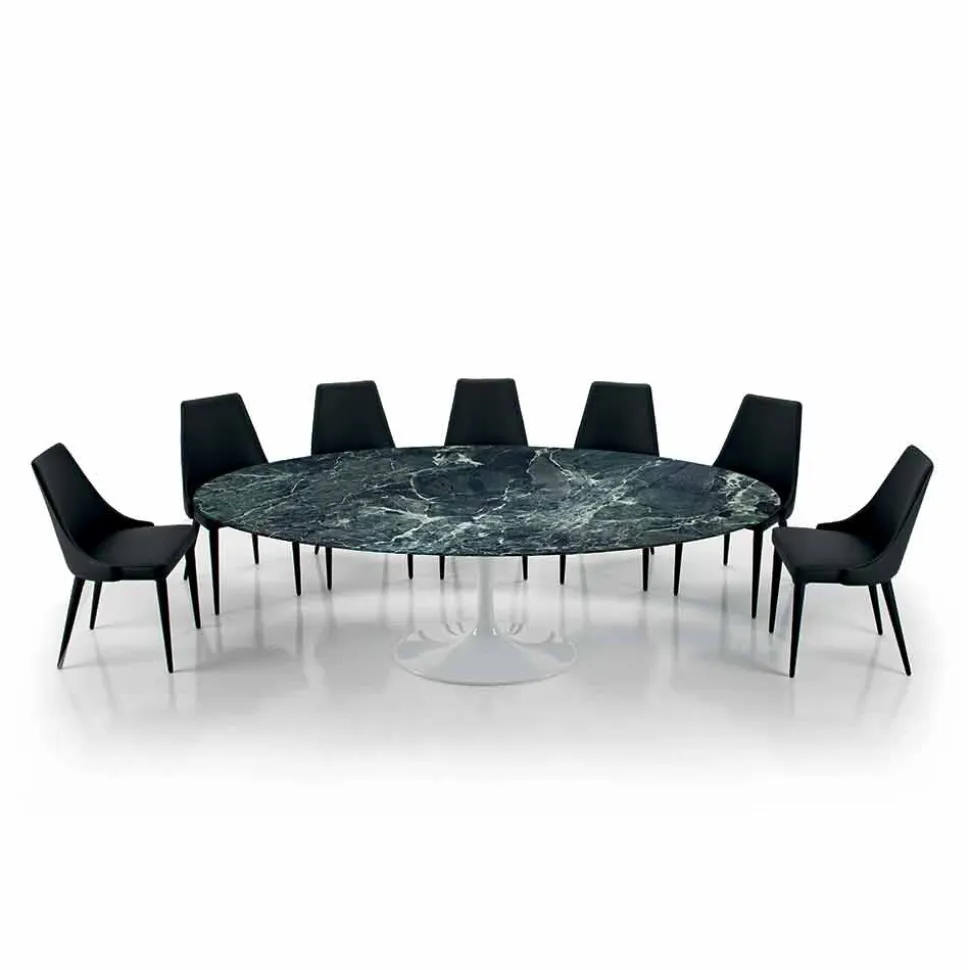 Tavolo Ovale Moderno in Marmo Carrara o Nero Marquinia Made in Italy – Dollars