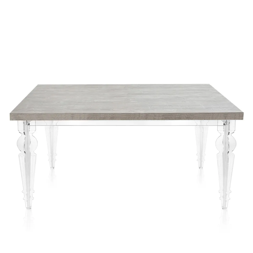 Tavolo Pranzo Allungabile a 255 cm in Plexiglass e Legno Made in Italy - Francoise