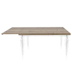 Tavolo Pranzo Allungabile a 255 cm in Plexiglass e Legno Made in Italy - Francoise