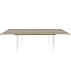 Tavolo Pranzo Allungabile a 255 cm in Plexiglass e Legno Made in Italy - Francoise
