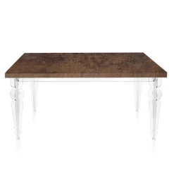 Tavolo Pranzo Allungabile a 255 cm in Plexiglass e Legno Made in Italy - Francoise